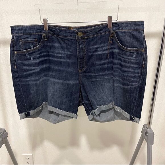 Kut From The Kloth Katy Boyfriend Denim Shorts Dark Wash - Picture 1 of 6